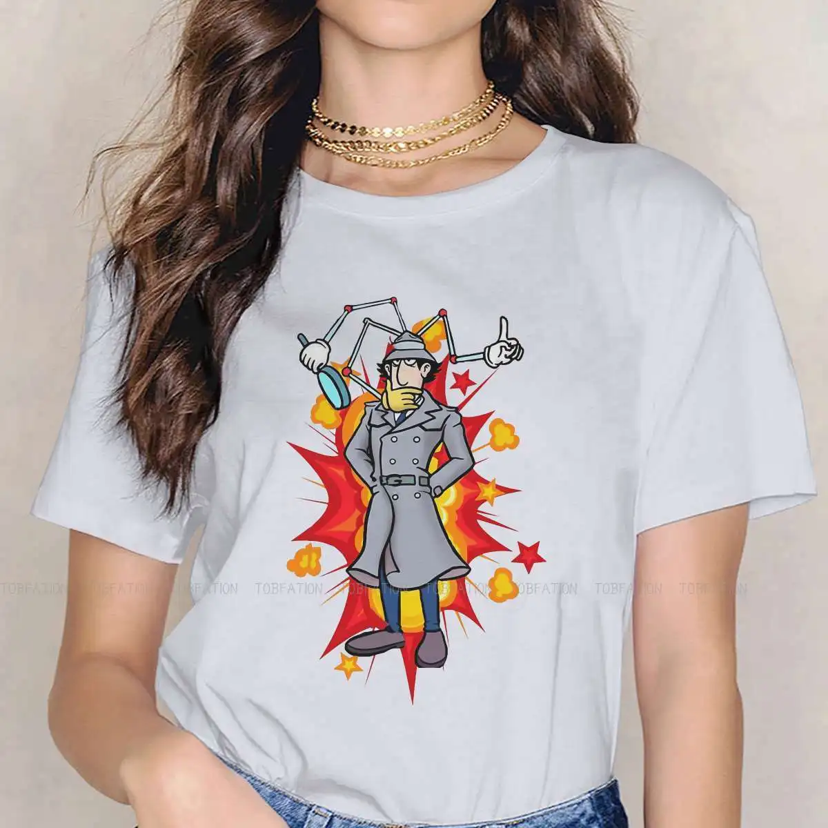 Ispettore Gadget Penny Brain Dr Claw 1983 Tv Girls T Shirt Vintage Cartoni Animati Top Femminili Kawaii Tees Ladies Tshirt