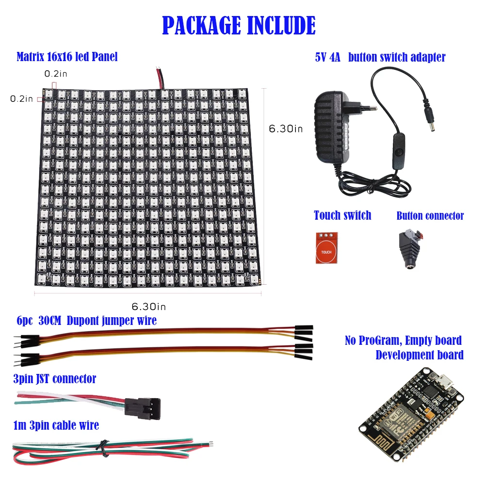 DIY GyverLamp Kit 5V ws2812b 16x16 матричный адрес гибкий экран светодиодный дисплей Alexgyver