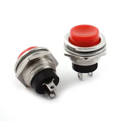 

2 x 2 Pin Red Cap Black Momentary Pushbutton Switch SPST AC125V 3A