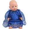 43 Cm Boy American Dolls Dress Dark Blue Ice Princess Costume Newborn Baby Toys Accessories Fit 18 Inch Girls Doll f853