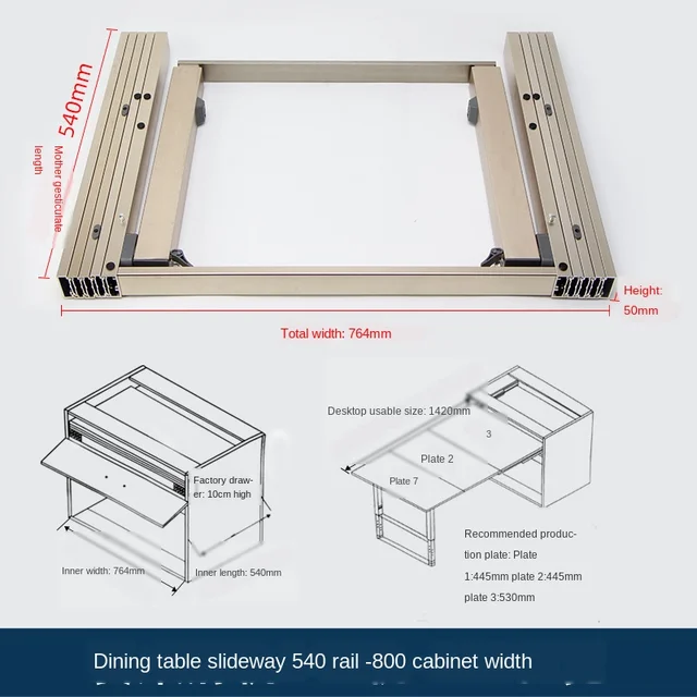 Multi Section Hidden Table Slideway Multi Functional Pulling Folding Hidden Dining Table With Leg Camera Track Multi Functional Slides Aliexpress