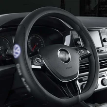 Dla VW Volkswagen Polo 2017-2021 części do wnętrza oplot pokrywa do kierownicy skórzany warkocz do kierownicy samochody tanie tanio YEHUA CN (pochodzenie) Górna warstwa skóry Kierownice i piasty kierownicy 800g