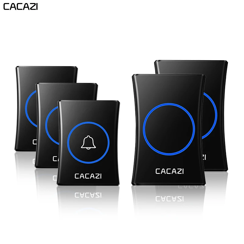 CACAZI Intelligent Waterproof Wireless Doorbell 3 4 Button 1 2 3 Receiver US EU UK Plug Home Cordless Call Bell 300M Remote