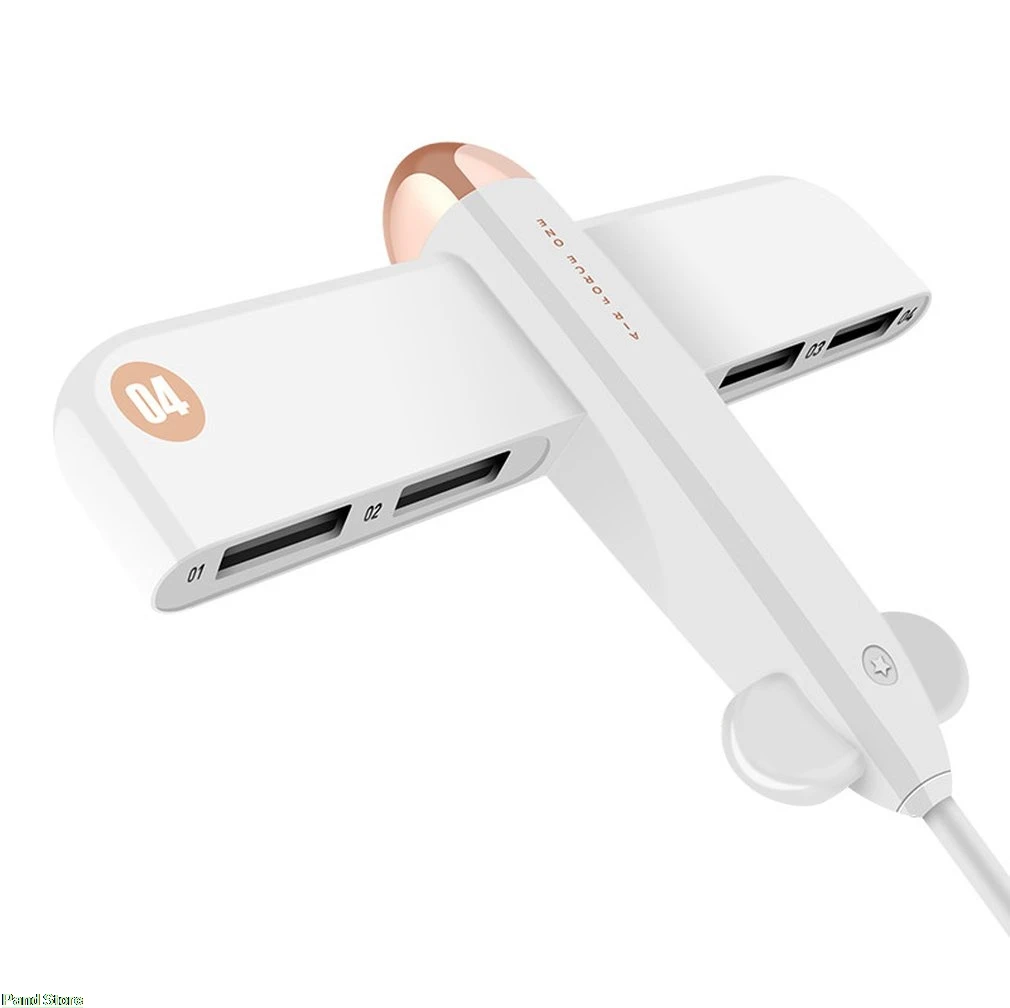 3 цвета форма самолета водонепроницаемый 4-портовый USB 2,0 концентратор разветвитель 4 в 1 конвертер концентратор USB разветвитель - Цвет: white
