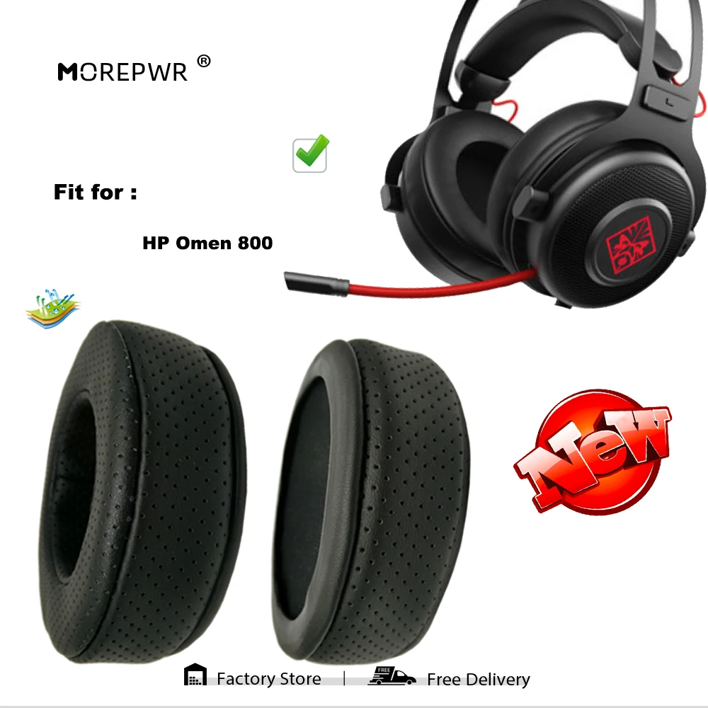 Morepwr HP Omen 800 헤드셋 부품 가죽 쿠션 벨벳 귀마개 용 새 업그레이드 교체 용 이어 패드