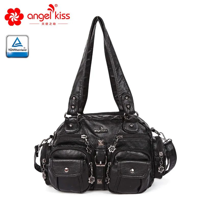 Angelkiss женские сумки модные женские сумки-мессенджеры Ретро женская сумка через плечо bolsa высокое качество женские сумки - Цвет: Black