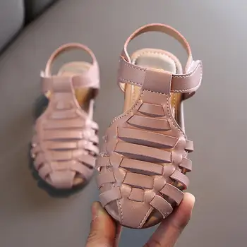 

Girls Sandals Kids Shoes Pincess Sweet Anti-kick Beach Sandals Toddlers Children's Soft Summer Sandal Size 21-30