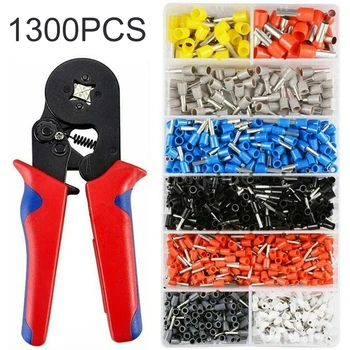 

1300pcs/box Assorted Crimp Terminals Set Kits Insulated Electrical Wiring Connectors Terminals With Crimping Plier Set