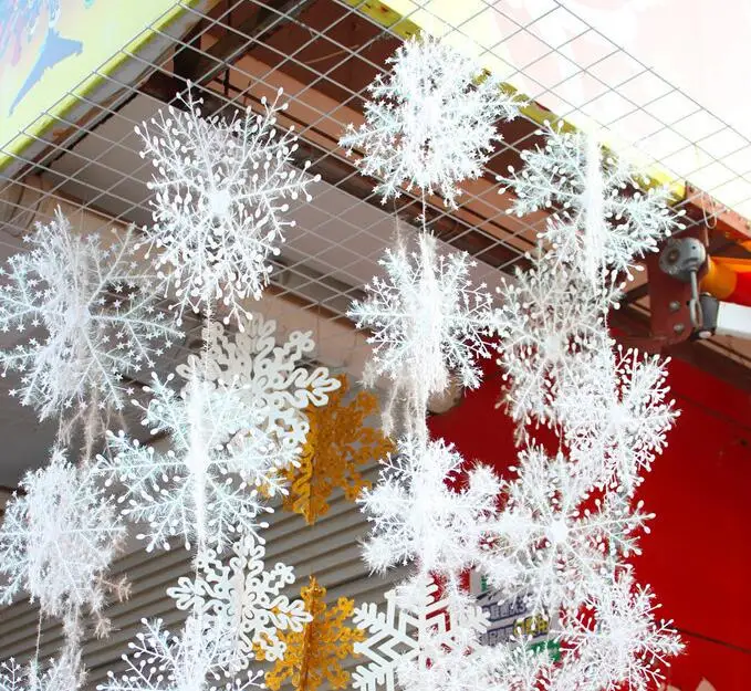 主图_30pcs_lot_11cm_Christmas_Ornament_White_Snowflakes_Plastic_Christmas_Snowflake_Tree_Window_Christ
