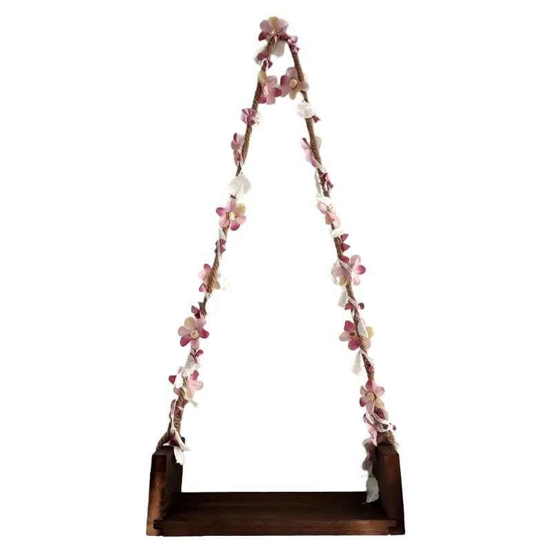 

Baby Photography Props for Boy Girl Baby Photoshoot Props Swings with Pink Yellow Flower Vine Photo Props Accesorios