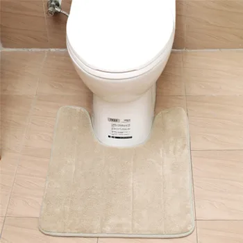 

U-Shaped Memory Foam Bath Mats Toilet Mat Bathroom Coral Fleece Carpet Rug Anti-slip Floor Carpets Home Decor