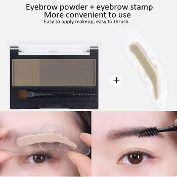 

Double Color Eyebrow Powder Makeup Palette Natural Brown Eye Brow Enhancers 3D Eye Brows Shadow Cake Beauty Kit with Brush