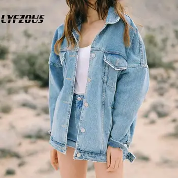 

Harajuku Spring Denim Jacket Women Basic Coat Loose Plus Size Jeans Jacket Woman Casual Outwear Bomber Coats Chaqueta Mujer