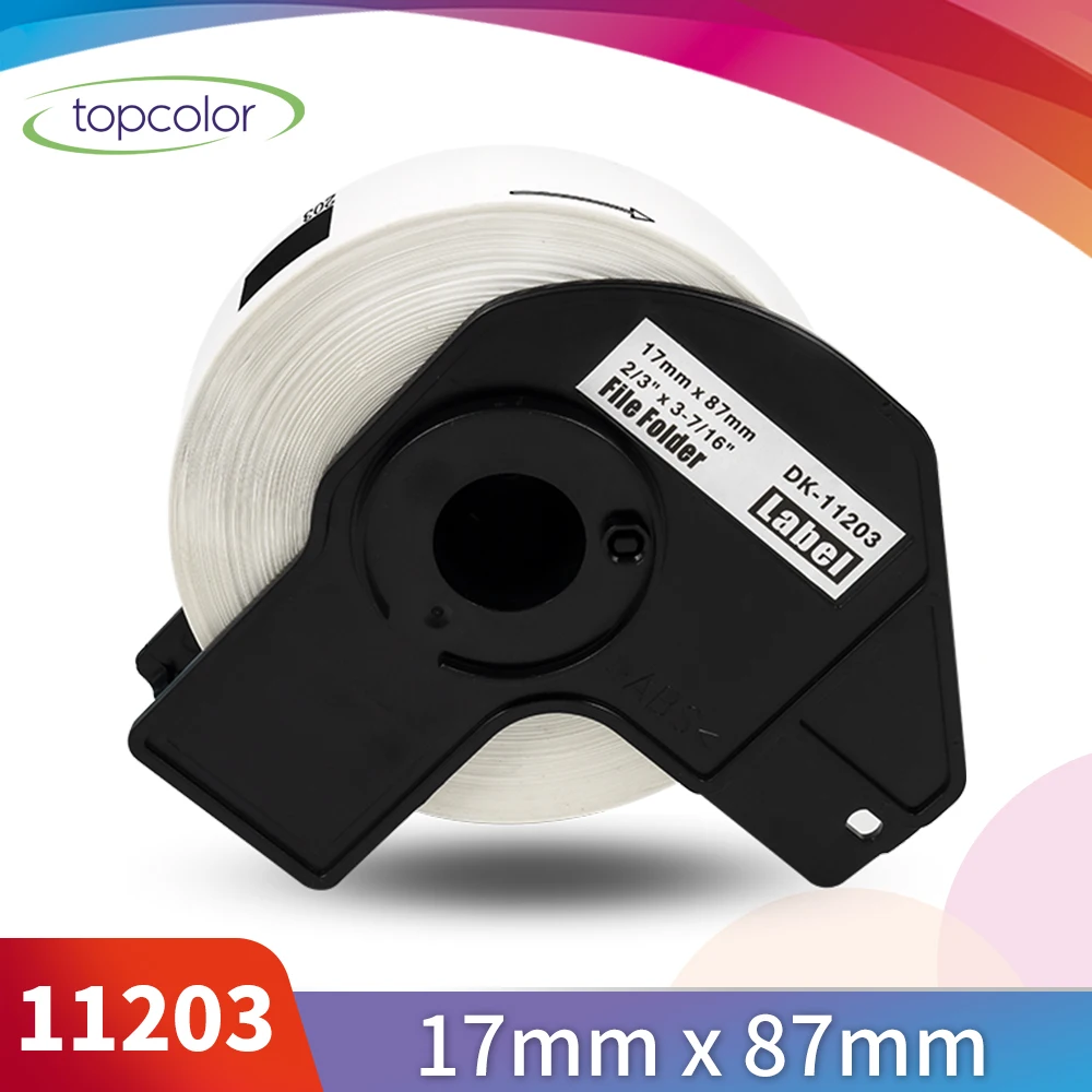 Topcolor 0 66 &quot* 3 42&quot DK этикетка рулон совместимый Brother 11203 файл метки папок принтер