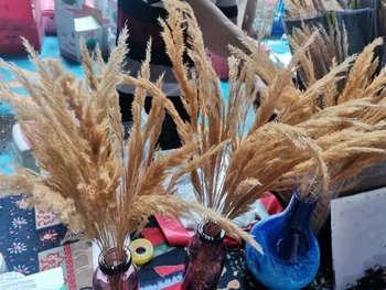 

Ceramic Vase Pampas 30 Sticks Wedding Dried Flower Gold Home DecorReal Pampas Flower Creative Coffee Table Living Room Decor