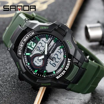 

Luxury Brand Sport Montre Homme Waterproof Dual Time Personality Digital Wristwatches Men's Multi Function LED Electronic Watch