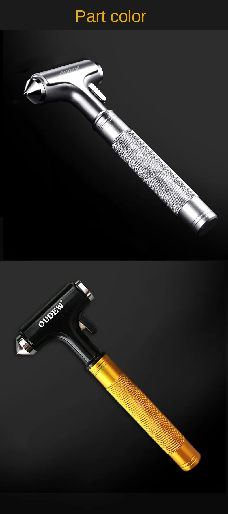 OPI01723-MARTEAU BRISE VITRE,Brise-vitre De Voiture, Porte-clé, Marteau