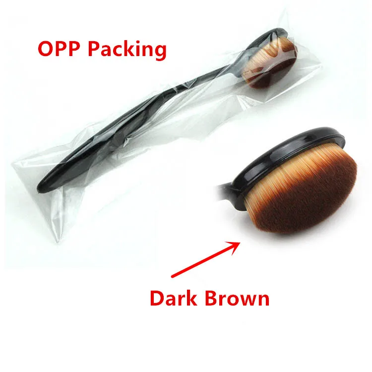 Dark Brown OPP 1 шт. профессиональная зубная щетка с колпачком 15 см мягкая Кисть для макияжа кисть для основы кисть для жидкой основы инструменты для макияжа - Handle Color: Dark Brown OPP