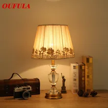 OULALA – lampe de Table en cristal, tissu contemporain de luxe moderne, lampe pour bureau, salon, salon, bureau, chambre à coucher, hôtel