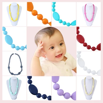 

Multicolor DIY Baby Silicone Necklace Teethers
