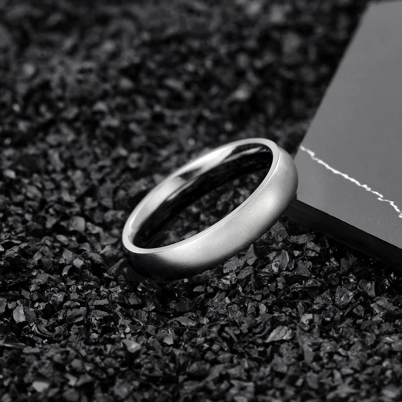 Tigrade 4/6/8 мм матовый простое серебряное Титан кольцо Для мужчин полированный обручальное Обручение кольца Для женщин модные мужские ювелирные изделия