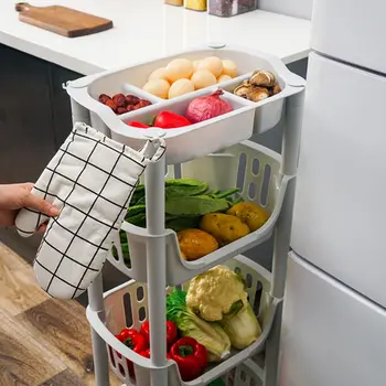 

Storage Cart Mobile Rack Sliding-out Storage Roller Sundries Cart Kitchen Living Room Fruit And Vegetable Sundries Storage Cart