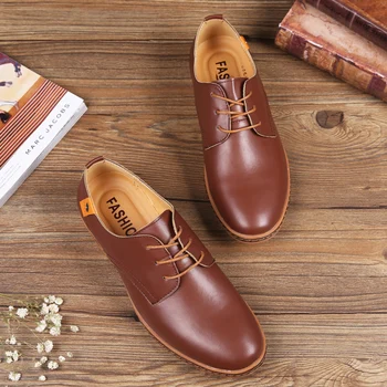 

Fashion Tide Mens Shoes Casual Big Size Men Shoes Lace Up Pu Men Shoes Leather New Arrival British Leisure 2019 Spring Autumn