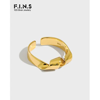 

F.I.N.S Korea Style Ins Minimalist Glossy Twist Pure 925 Sterling Silver Rings for Women Female Silver 925 Ring Fine Jewelry