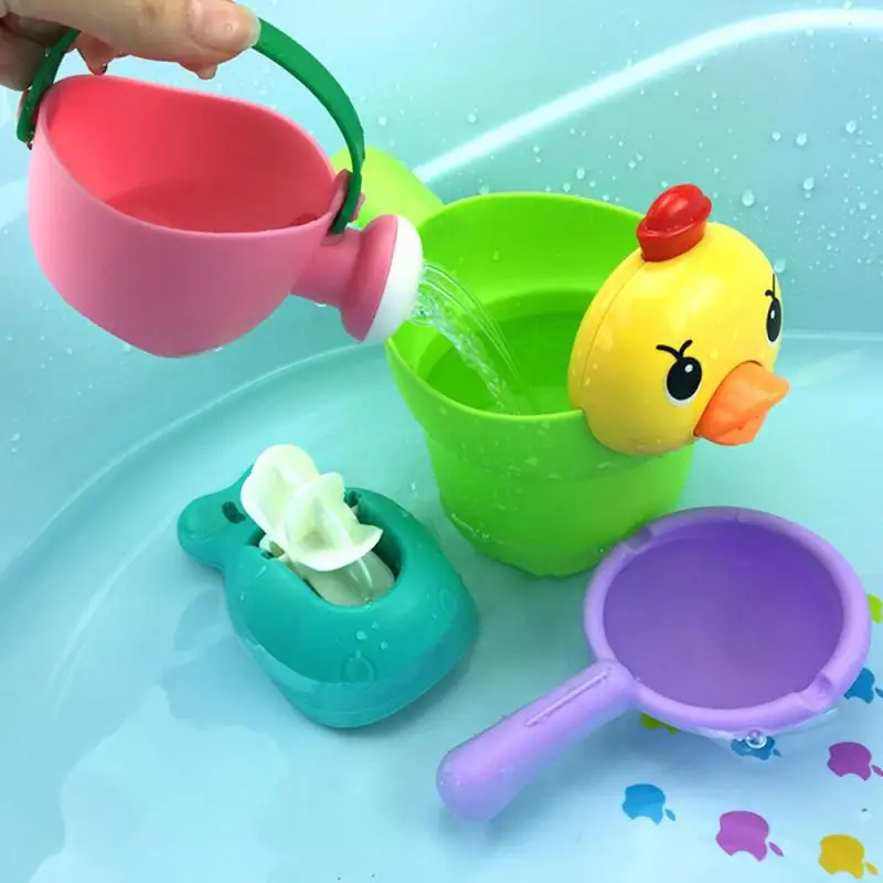 

Baby Bath Toys Showerhead Infant Play Water Boy Girl Cute Animal Little Duck Bear Shampoo Cup Shower Children's Beach Game New