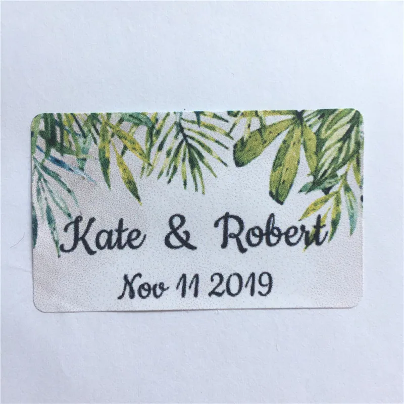 

100 Pieces Custom Wedding Gift Sticker Personalized Rectangle Adhesive Labels Birthday Gifts Favor Labels