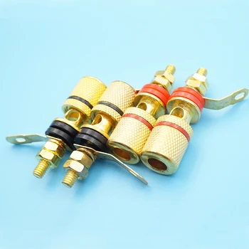 

50pcs Gold Plated 4mm Banana Plug Connector Audio Terminal Binding Post Amplifier Musical Speaker Jack Banana Socket Red Black