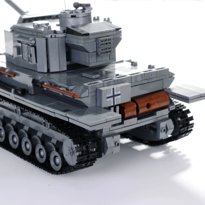 1193 шт 36 см длина большой панзер IV F2 Тигр Танк строительные блоки модели WW2 военные