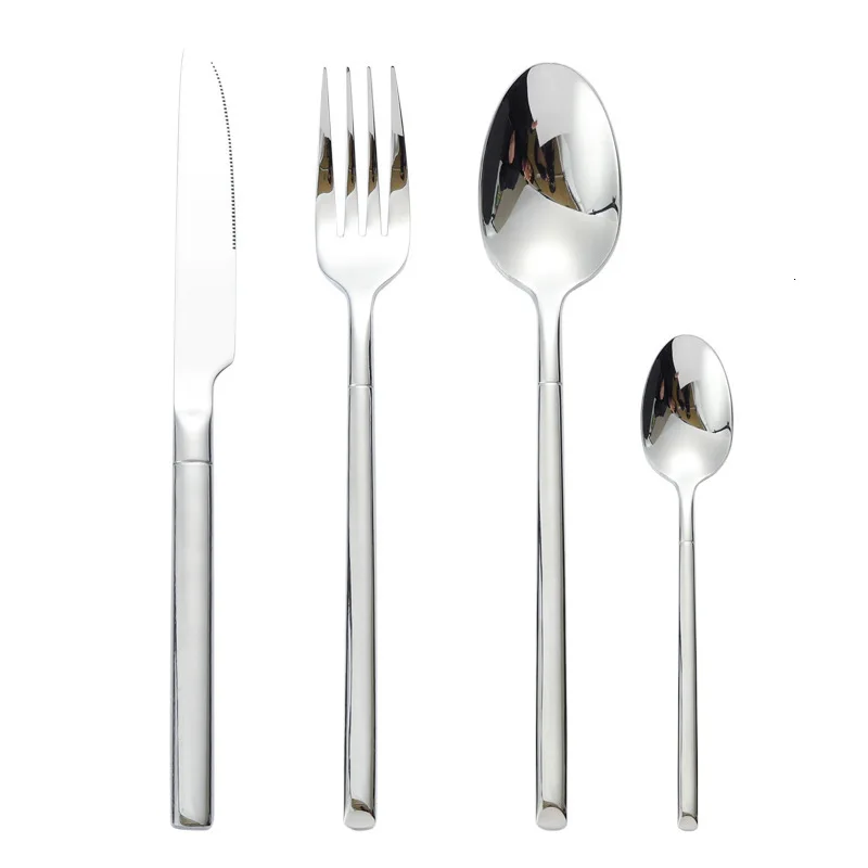 Black Steel Cutlery Set Tableware Gold Forks Knives Spoon Service Restaurant Stainless Steel Kitchen Cutlery Travel Dropshipping