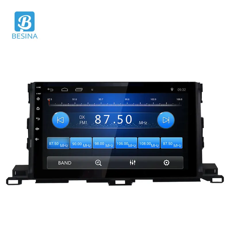 Besina 10,1 дюймов Android 9,0 Автомагнитола для Toyota Highlander мультимедийный плеер gps Навигация Аудио 2G+ 32G стерео четырехъядерный
