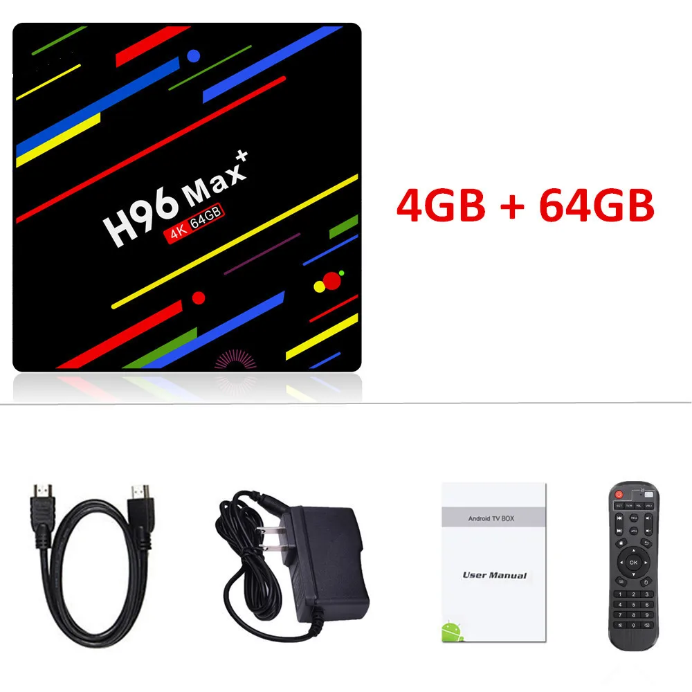 H96 MAX plus RK3328 Android 9,0 ТВ-приставка 4 Гб ОЗУ 64 Гб ПЗУ 32 Гб ТВ-приставка Wifi 4K Netflix Youtube 2G16G смарт-медиаплеер - Цвет: 4G 64G Normal remote