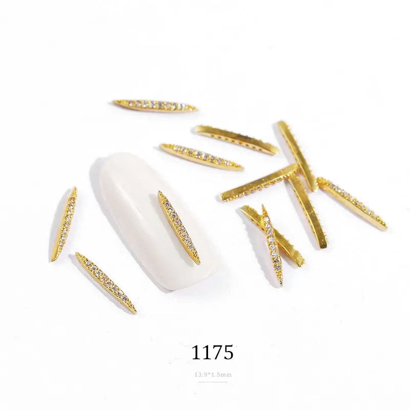 FlorVida 1 шт. 3D дизайн ногтей аксессуары для ногтей с искусственными камнями драгоценные камни циркон страз металлическая цепочка кристаллы камней блестящие для маникюра