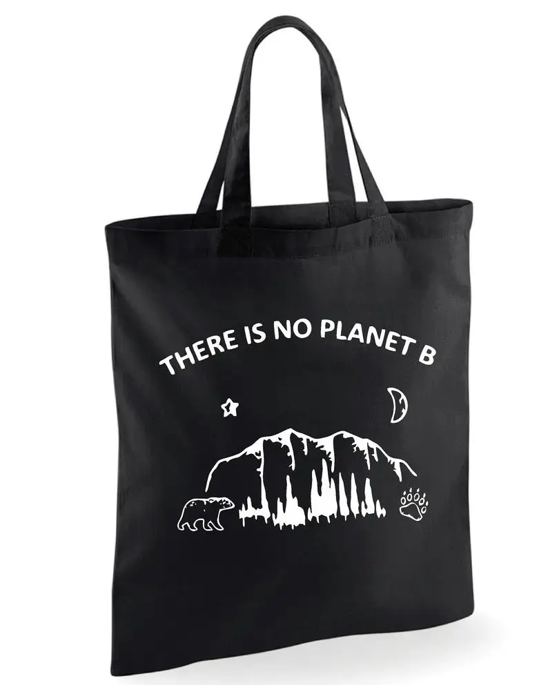 

There is no Plant B Moon Star Graphic Tote Bags Casual Slogan Canvas Bag Fashion Clothing With Zipper Bag Gift Travel Bag