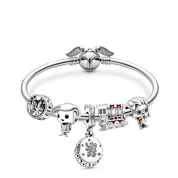 

Buipoey Golden Snitch Charm Bangle Bracelets Hogwarts School of Witchcraft Wizardry Ron Fit Women Men Kids Children Jewelry