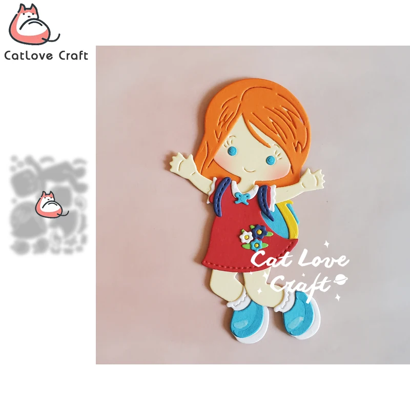 Catlove 소녀 학생 집에 가기 금속 절단 다이 스크랩북 스텐실 다이 컷 카드..