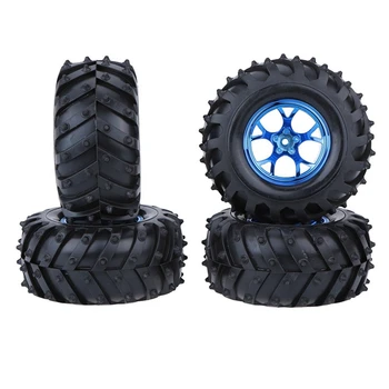 

4Pcs/Set 12mm Drive Hex Monster Truck Tire Tyres Rim Wheel for RC 1/10 Scale Models Traxxas HSP Tamiya HPI Kyosho RC Model Car