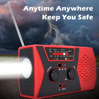 

Emergency Solar Hand Crank Radio with AM/FM LED Reading Lamp SOS Alarm XR-Hot