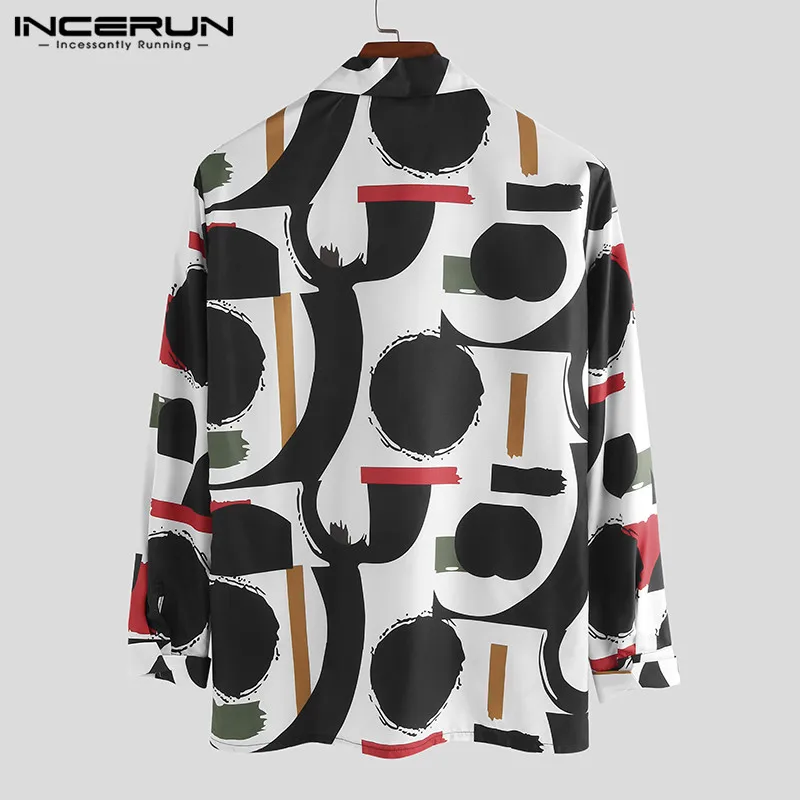 Goede Incerun 2019 Fashion Print Mannen Shirt Revers Kraag Streetwear Lange Mouw Ademend Hawaiian Casual Shirts Mannen Chic Camisa S 5XL