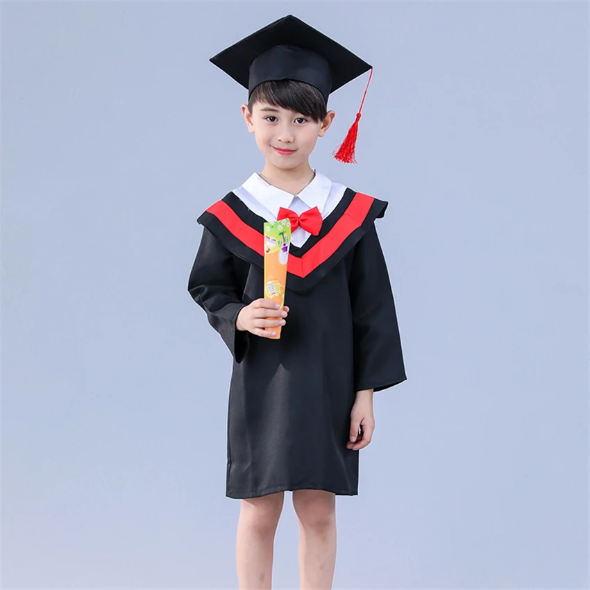 Graduation Gown Set Children School Academic Uniform Boys Girls