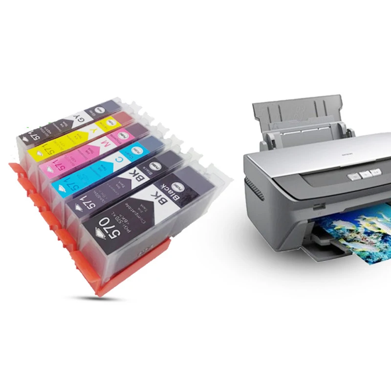 Pgi570 Pgi-570 Cli-571 Pgi-570Xl совместимый картридж с чернилами для Canon Pixma Mg5750 Mg5751 Mg5752 Mg5753 Mg6850 Mg6851 Mg6852 принтер