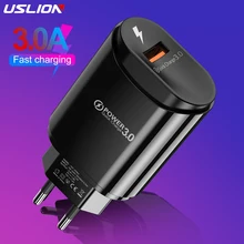 USLION 3A USB Зарядное устройство для iPhone Xs 8 быстрой зарядки для samsung Xiaomi huawei стены Зарядное устройство адаптер для розеток европейского стандарта Чехол для мобильного телефона с функцией быстрой зарядки
