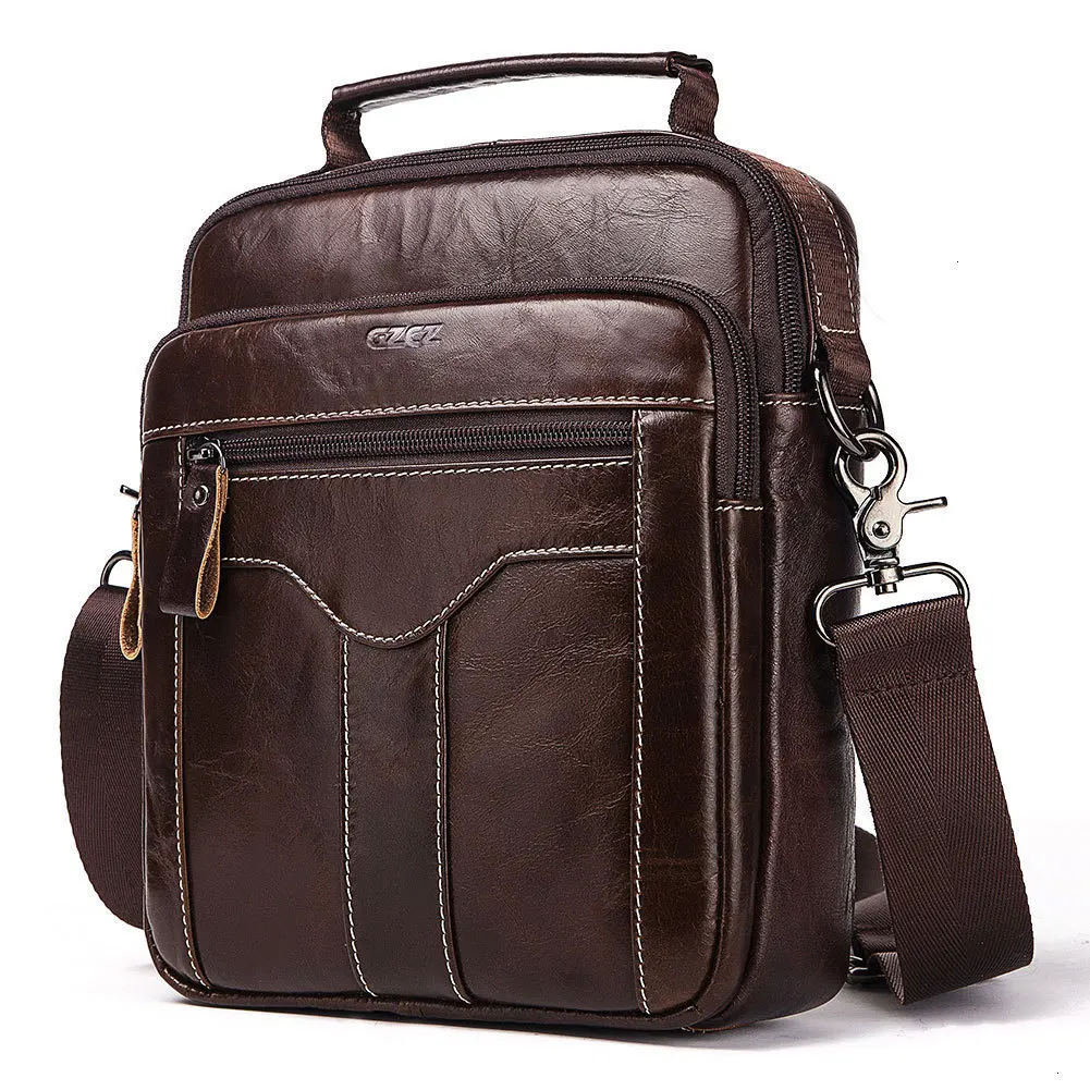 

Genuine Leather Handbag Male Package Men's Single Shoulder Baotou Layer Cowhide Man Oblique Satchel designer tote free shipping