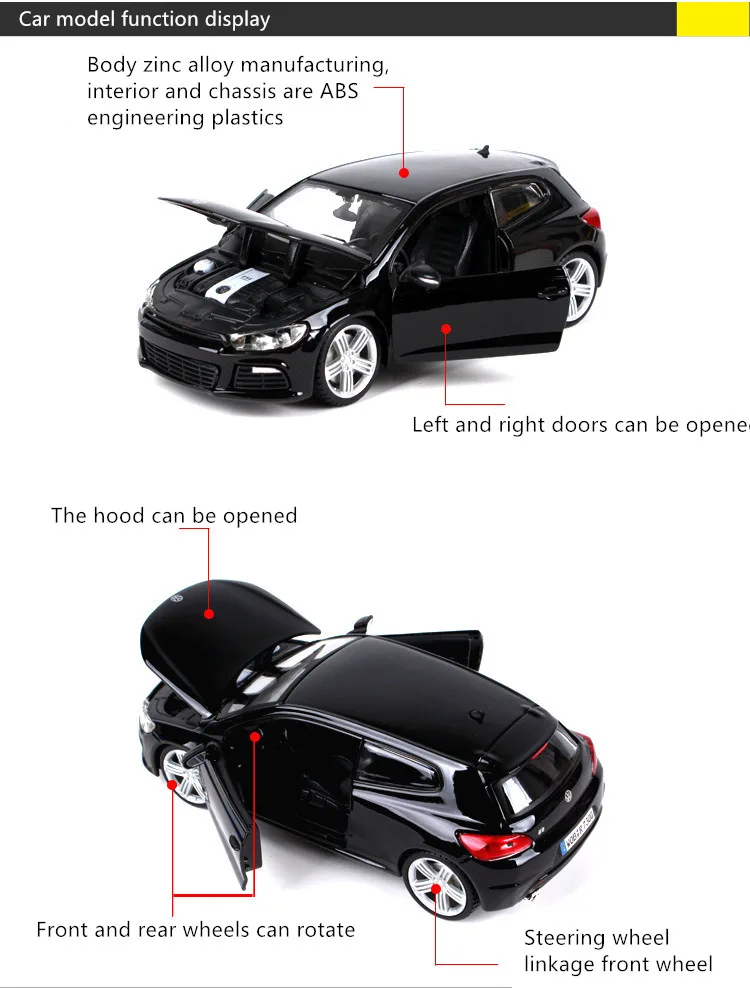 Bburago 1:24 Volkswagen Scirocco имитация сплава Модель автомобиля моделирование автомобиля украшение коллекция Подарочная игрушка