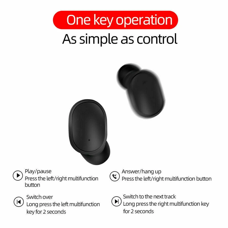 Youbina TWS Bluetooth 5 0 Earphone Wireless Headphones Stereo Sport Earbuds Handsfree Headset with Mic for Xiaomi Redmi iPhone