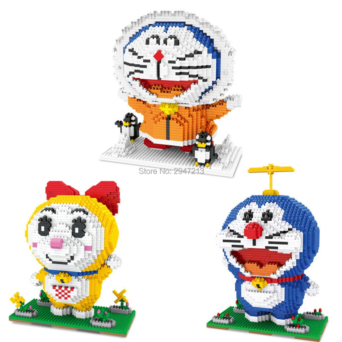

hot LegoINGlys creators Classic Japan Anime cat robot Character Doraemon model mini micro diamond block nano brick toys for gift
