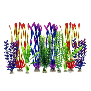 

Hot 6pcs Artificial Water Plants Large Aquarium Plants Plastic Aquarium Decorations Vivid Simulation Creature Aquarium Landscape